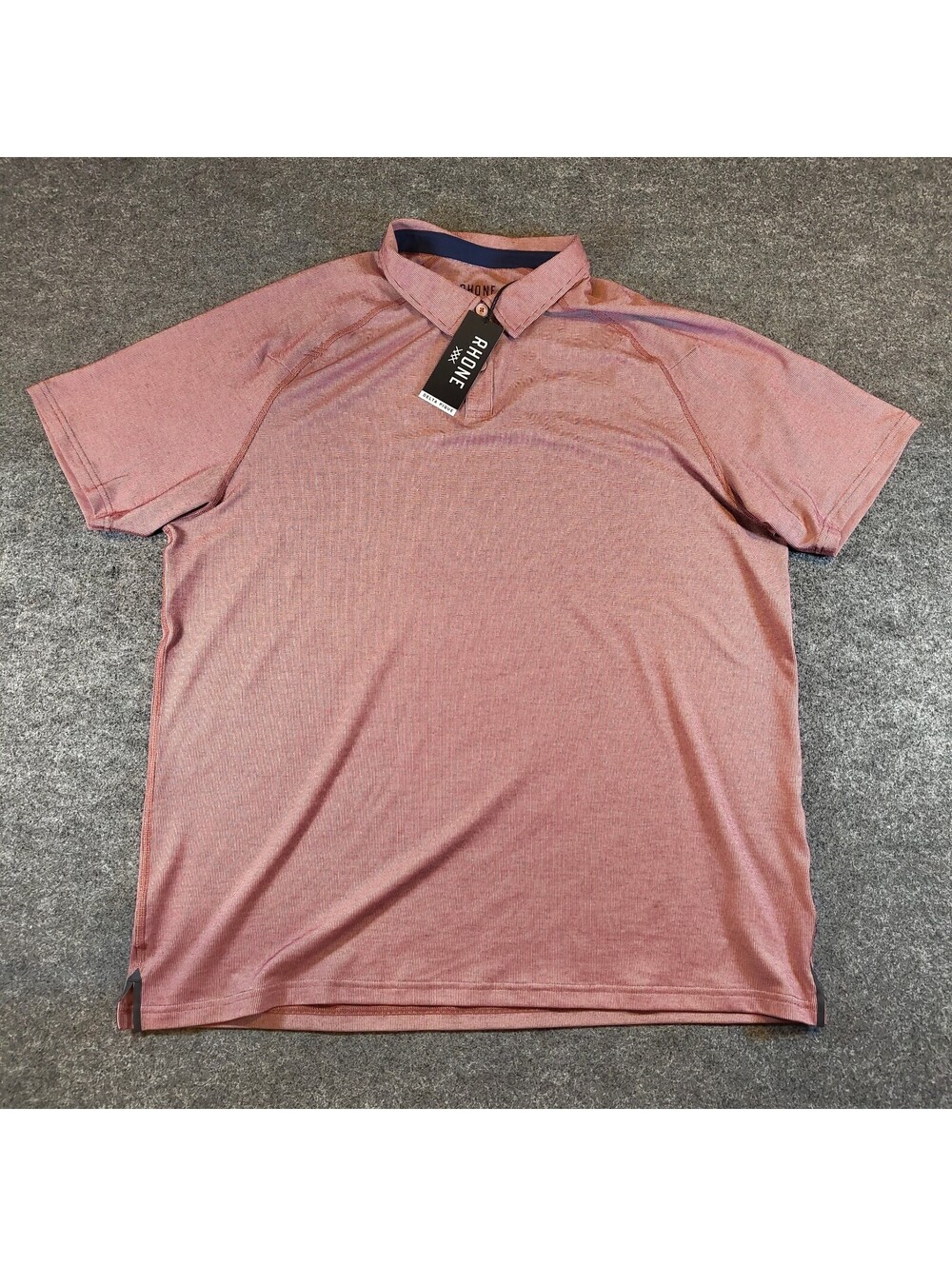 NWT Rhone Delta Pique Polo Shirt Red Heather Short Sleeve Golf Mens Size XL